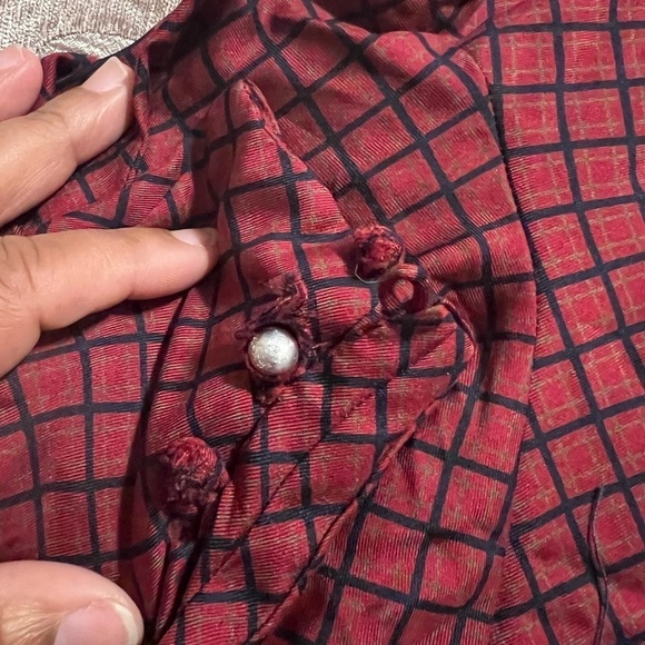 Vintage Eleanor Colton Women's Wine Silk Dress – Size 14 - Picture 11 of 11